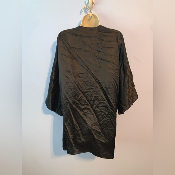 Victoria's Secret gold label vintage Black Silk open Robe kimono one size - Picture 3 of 3